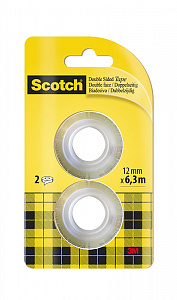 Лента двусторонняя клейкая Scotch® 2 шт/упак(рефиллы), 12 мм х 6,3м
