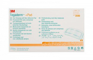 Пленочная прозрачная повязка с впитывающей подушечкой Tegaderm ® + Pad  9 x 20 см. 25 шт./уп., 3590