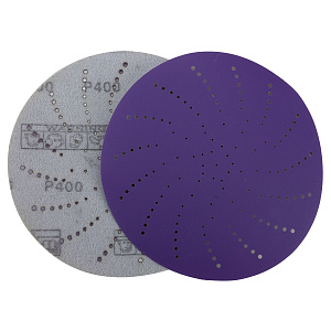 Круг шлифовальный c мультипылеотводом Purple, P400, PROBOS CERAMIC FILM Hookit CF775, 125 мм