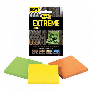 Стикеры Extreme Post-it®, 76 x 76 мм, 3 блока*45 листов, 3 цвета (желтый, оранжевый, зеленый)