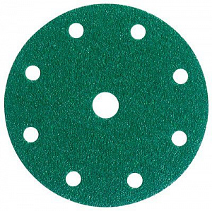 Круг абразивный, зеленый, 9 отверстий, Р100, 150 мм, 245 №00314 50 шт./кор., 5 кор./уп.