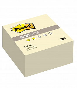 Куб cтикеров Post-it Basic, желтый цвет, 76 х 76 мм, 400 листов