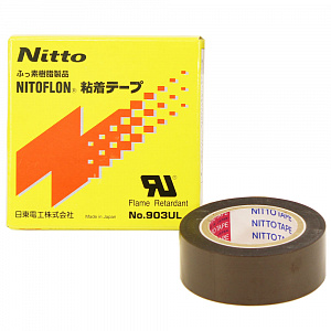 Изолента тефлоновая Nitto 903UL, термостойкая, тонкая, силиконовый адгезив, 19мм Х 10м