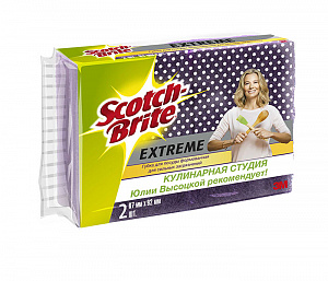 Губка для посуды Scotch-Brite® EXTREME для сильных загрязнений, формованная, 67 мм х 92 мм, 2 шт./уп