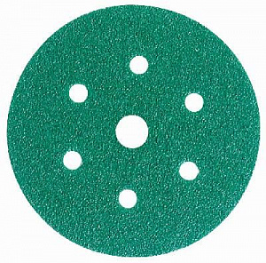 Круг абразивный, зеленый, 7 отверстий, Р60, 150 мм, 245  50 шт./кор., 5 кор./уп.