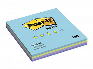 Стикеры Post-it® Classic "Радуга Акватик", 76 х 76 мм, 100 листов
