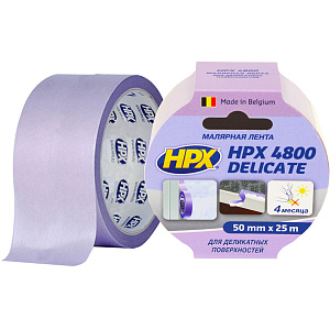 Малярная лента для деликатных поверхностей HPX4800 60С 50мм х 25м пурпурная