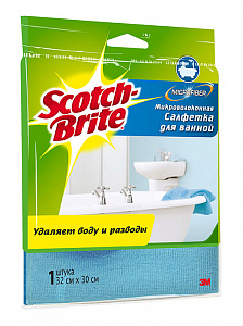 Салфетка Scotch-Brite® Микроволоконная для ванной, 30 см х 32 см, 1 шт./упак.