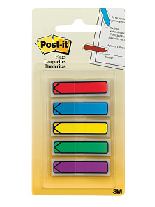 Набор клейких закладок-стрелок Post-it, ширина 12 мм, 5 цветов по 20 шт