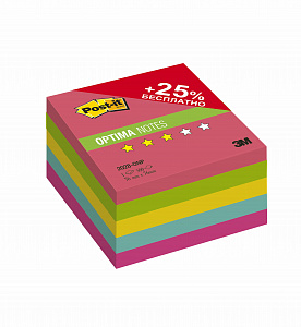 Куб стикеров "Лето" Плюс Post-it® ORIGINAL 2028, 5 цветов: неоновая радуга, 76 х 76 мм, 500 листов 